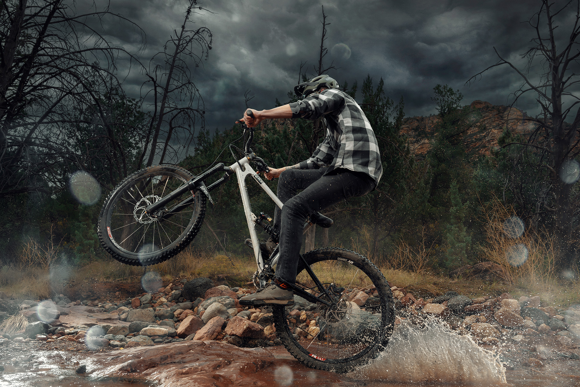 Commercial Photoshoot of Mountain Biker in Flagstaff, AZ.