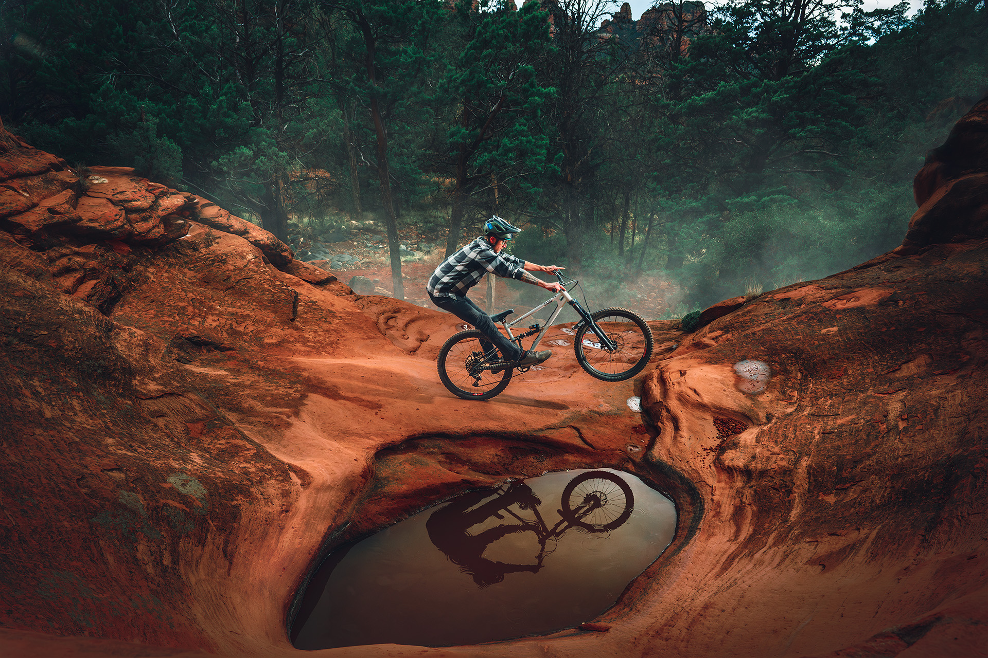 Lifestyle Photograph of Mountain Biker in Sedona, AZ.